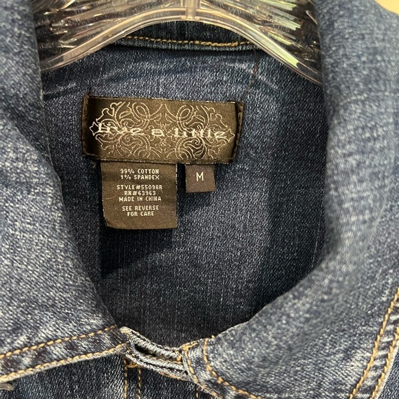 Live A Little Women's Blue Denim Jacket Size M - Picture 3 of 6